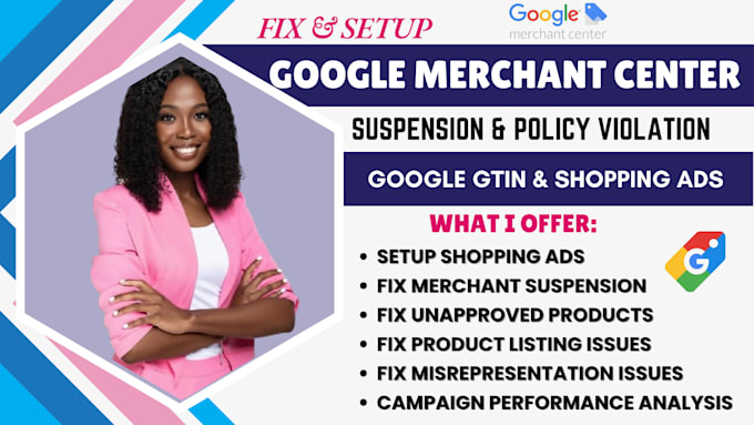 Gig Preview - Fix google merchant center suspension fix gtin misrepresentation shopping ads