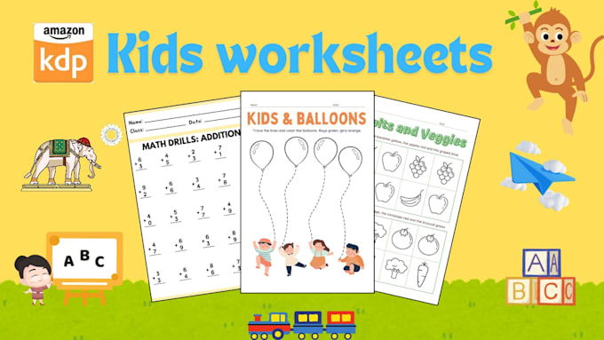 Gig Preview - Design kids activity coloring and workbooks for amazon kdp