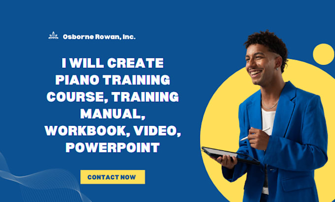 Gig Preview - Create piano training course, training manual, workbook, video, powerpoint