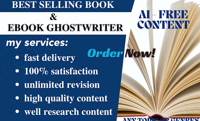 Gig Preview - Be your ebook writer, ebook ghostwriter, ghost book writer, amazon KDP