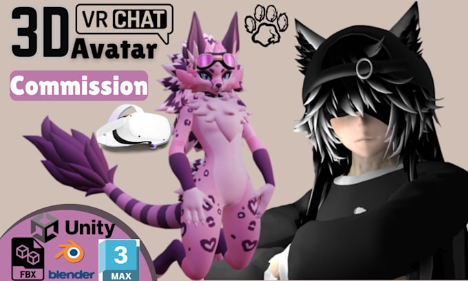 Gig Preview - Create custom vtuber and vrchat models, furry nsfw avatar from scratch