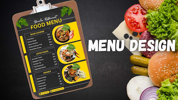 Gig Preview - Create attractive menu design for your restaurant