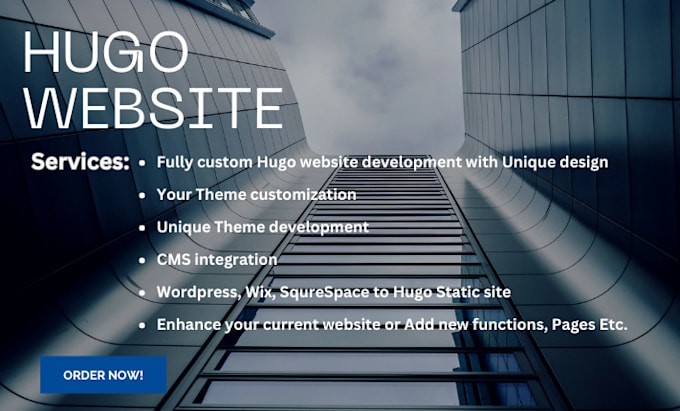 Gig Preview - Design hugo and static website or blog with fast modern tailored to your needs