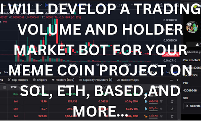 Gig Preview - Build trading volume bot, holder maker bot, pump fun for meme coin on sol, eth