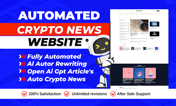 Gig Preview - Our agency will create automated autopilot crypto news website for passive income and autoblog