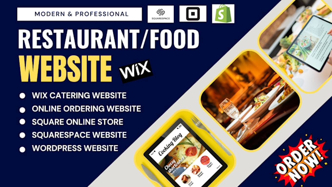 Gig Preview - Create restaurant booking and food delivery website using squarespace wix studio