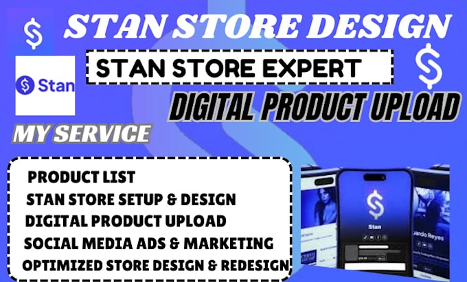 Gig Preview - Be your stan store expert, setup digital product marketing product upload