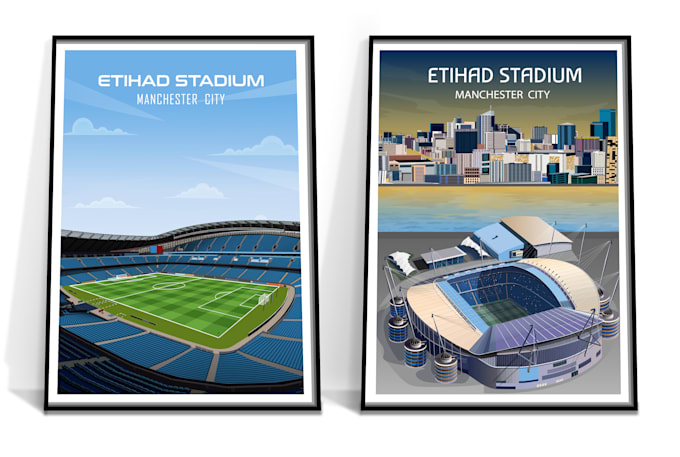 Gig Preview - Draw football stadium poster vector illustration