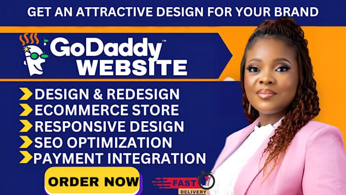 Gig Preview - Godaddy website design godaddy website redesign godaddy website seo