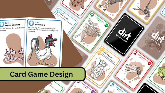 Gig Preview - Do card game design illustration card game template trading game playing card