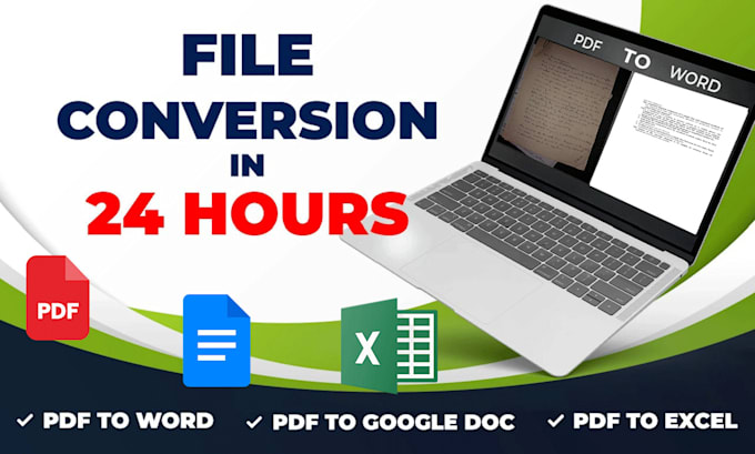 Gig Preview - Convert pdf to word, power point, excel typing services