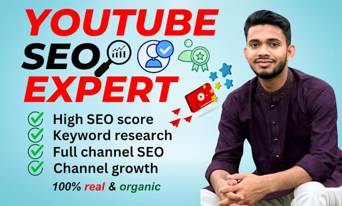 Gig Preview - Do youtube channel and video SEO for organic rank and growth