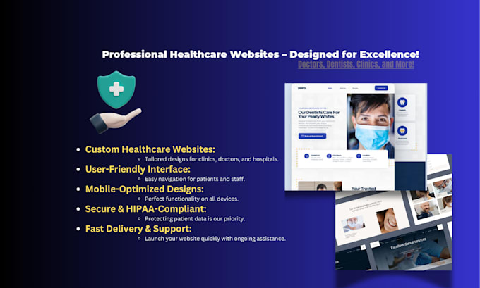 Gig Preview - Create professional medical websites for doctors, clinics and dentists