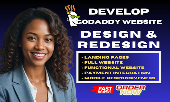 Gig Preview - Redesign godaddy website godaddy website design godaddy website redesign SEO