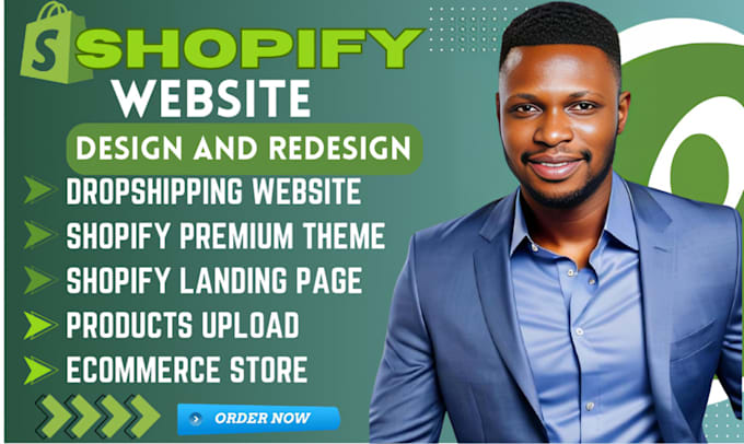 Gig Preview - Design shopify website, shopify store design, shopify website redesign shopify