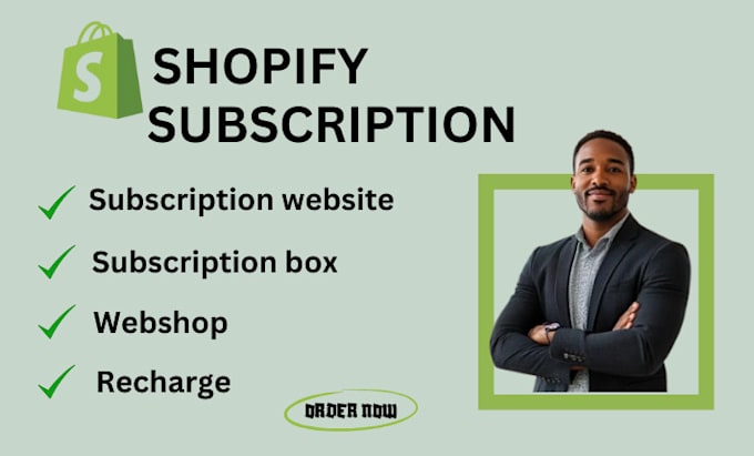 Gig Preview - Shopify subscription with recharge subscription website subscription box webshop