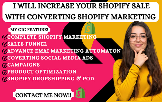 Gig Preview - Boost shopify sales, shopify dropshipping marketing, shopify store promotion