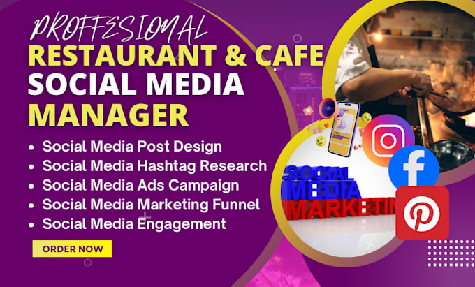 Gig Preview - Manage your restaurant and cafe social media for more customers and engagement