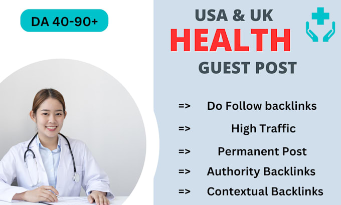 Gig Preview - Publish USA UK health guest posts high da with dofollow contextual SEO backlinks