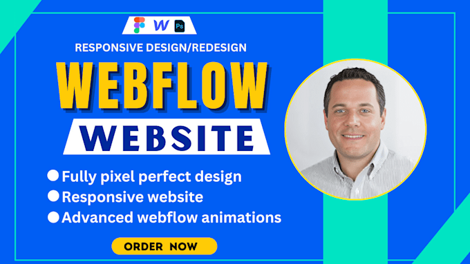 Gig Preview - Develop and design responsive webflow website, webflow expert, figma to webflow