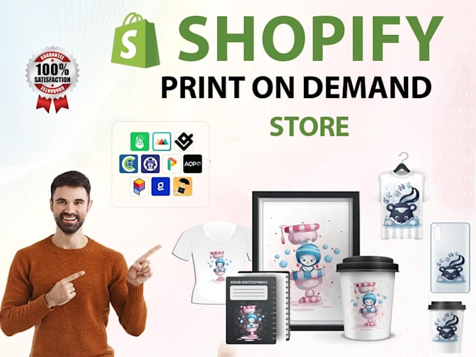 Gig Preview - Build shopify print on demand with printful printify gelato apliiq shineon pod