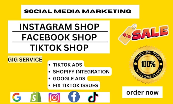 Gig Preview - Set up tiktok shop,instagram shop facebook shop or tik tok affiliate tiktok ads