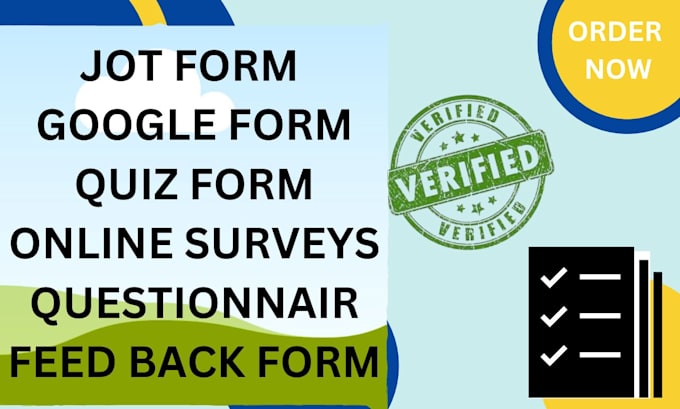 Gig Preview - Design  jot form, google form, type form, cognito form, paper and  custom forms