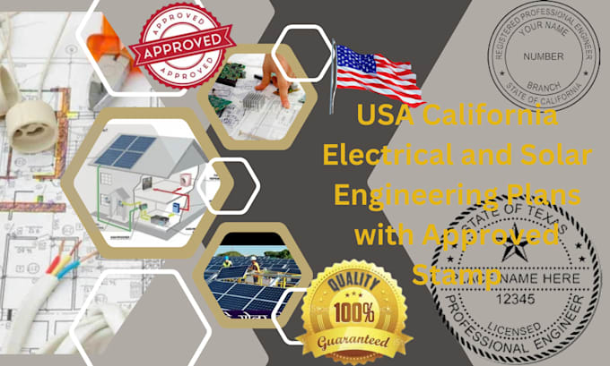 Gig Preview - Do usa california electrical and solar engineering plans with approved stamp