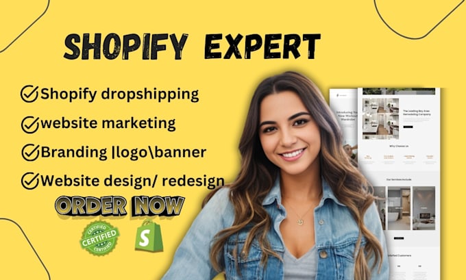 Gig Preview - Shopify redesign or shopify dropshipping ,shopify ecommerce website development