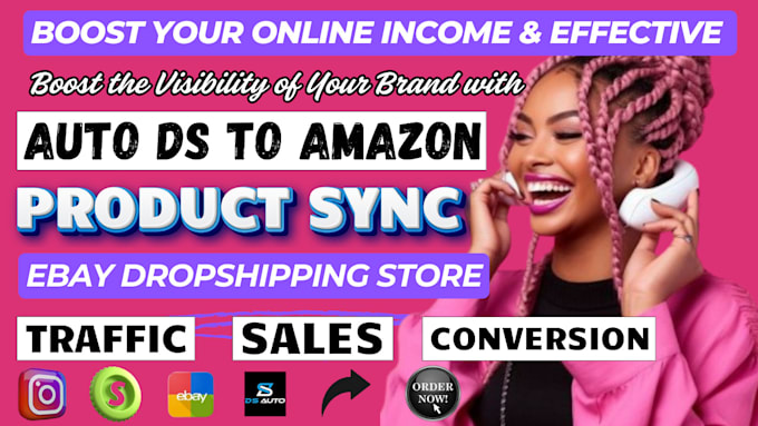 Gig Preview - Setup auto ds to amazon dropshipping store, ebay dropshipping, product syncing