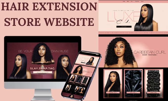 Gig Preview - Hair extension website hair extension shopify store hair extension website