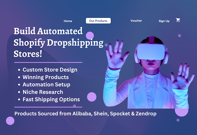 Gig Preview - Build automated shopify dropshipping store using alibaba shein spocket zendrop