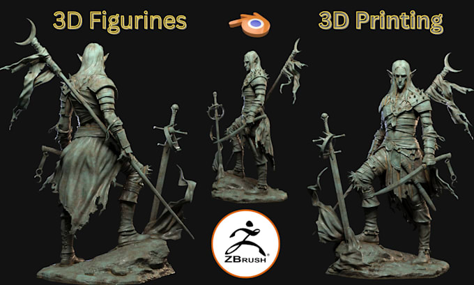 Gig Preview - Sculpt  custom 3d figurine, 3d toys, articulated model, table top, 3d printing