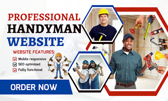 Gig Preview - Create plumbing handyman website roofing construction plumbing website