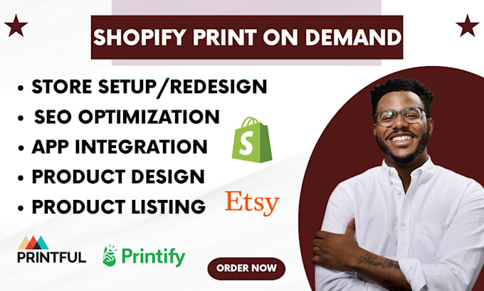 Bestseller - setup shopify print on demand, shopify store print on demand, shineon, etsy pod