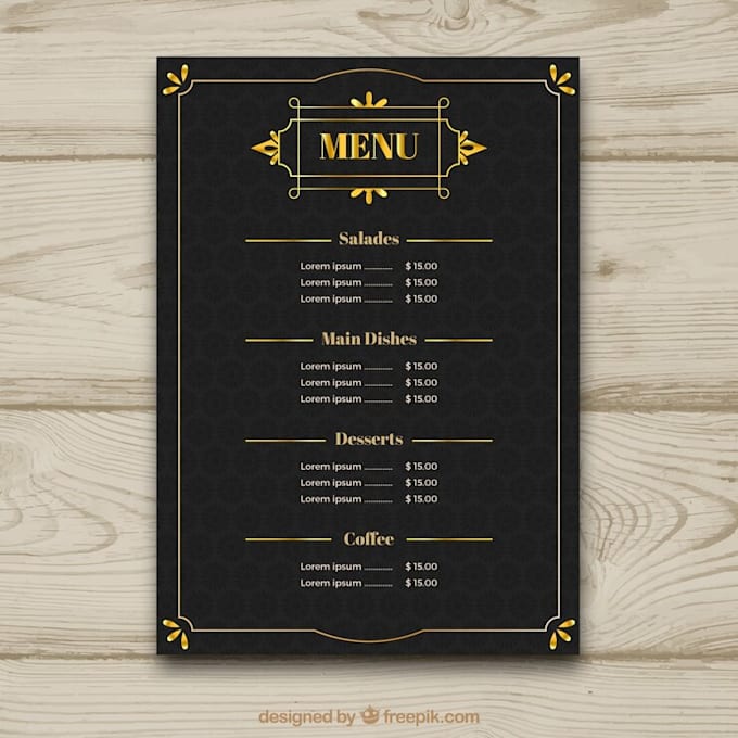 Gig Preview - Make your menu stand out with eye catching designs