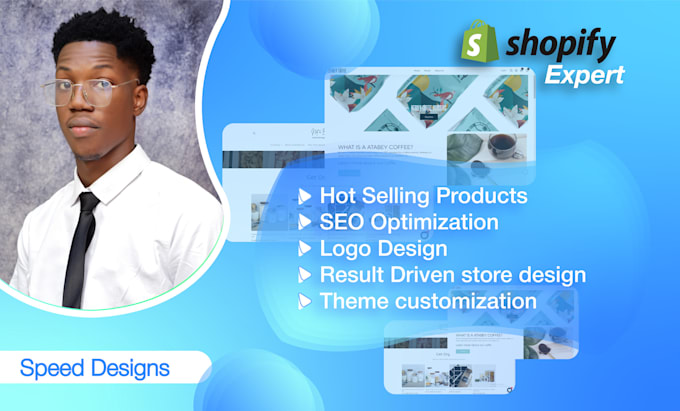 Gig Preview - Do shopify store design shopify dropshipping website shopify print on demand