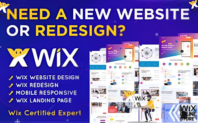 Gig Preview - Redesign wix website wix website design kajabi online course square online store