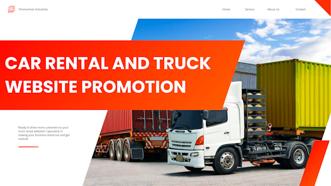 Gig Preview - Promote your car rental website truck cargo freight