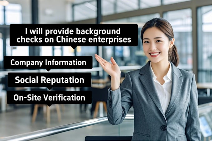 Gig Preview - Provide background checks on chinese enterprises