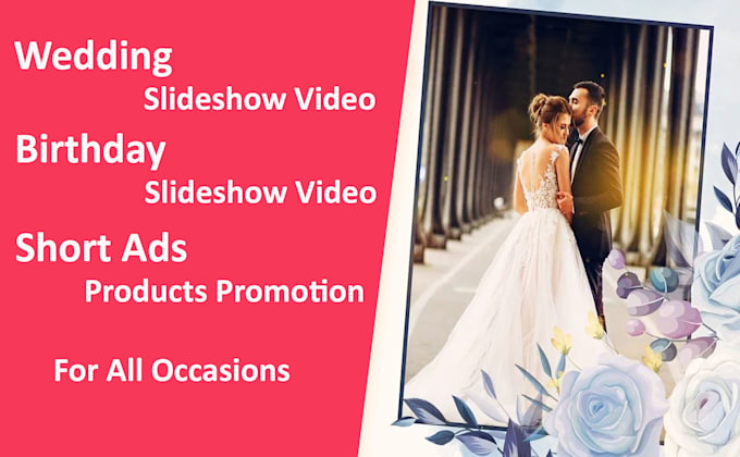 Gig Preview - Create a dynamic wedding photo slideshow video