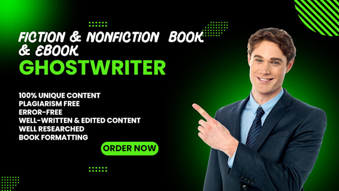 Gig Preview - Be your book writer ebook ghostwriter amazon KDP ebook ghostwriter book editor