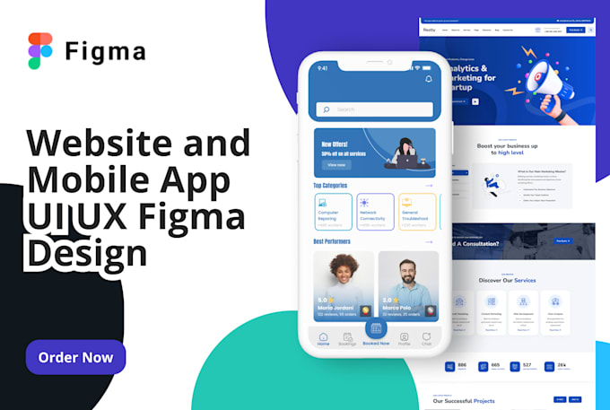 Gig Preview - Our agency will create website UI UX design, mobile app design and figma website design