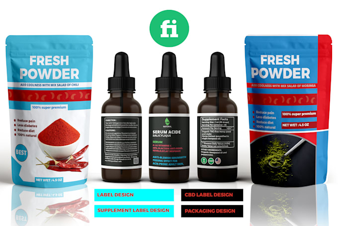 Gig Preview - Do cbd label design, supplement label and packaging design