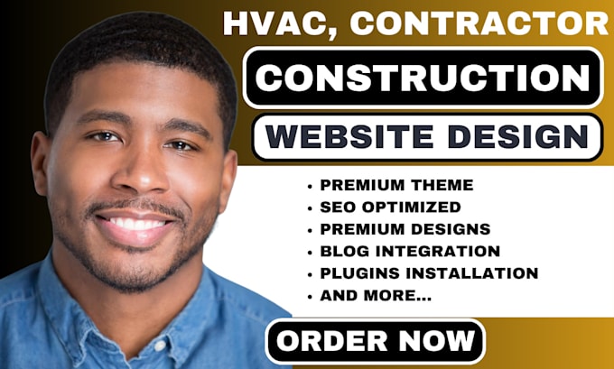 Gig Preview - Wix construction website contractor website construction website hvac website