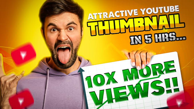 Gig Preview - Design attractive youtube thumbnail in 5 hours