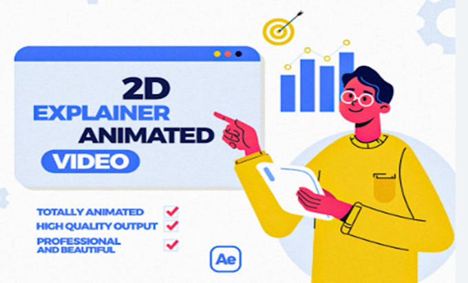 Bestseller - do 2d animated explainer  motion graphics  cartoon animation