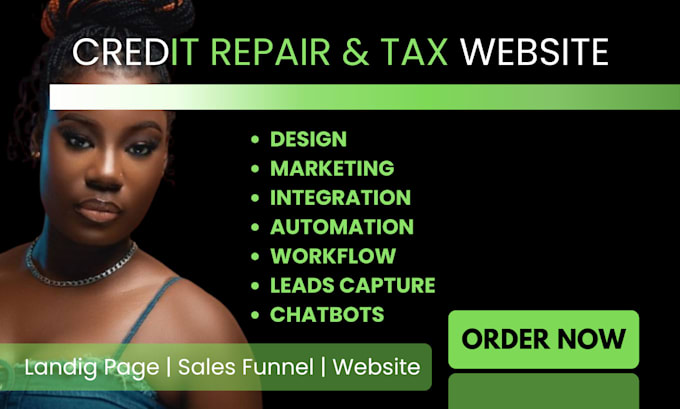 Gig Preview - Credit repair website, tax, finance, bookkeeping, credit score, financial funnel