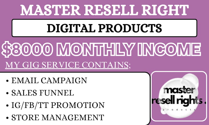 Gig Preview - Promote master resell right course with sales funnel