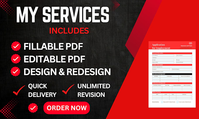 Gig Preview - Create fillable pdf forms or convert to fillable pdf forms